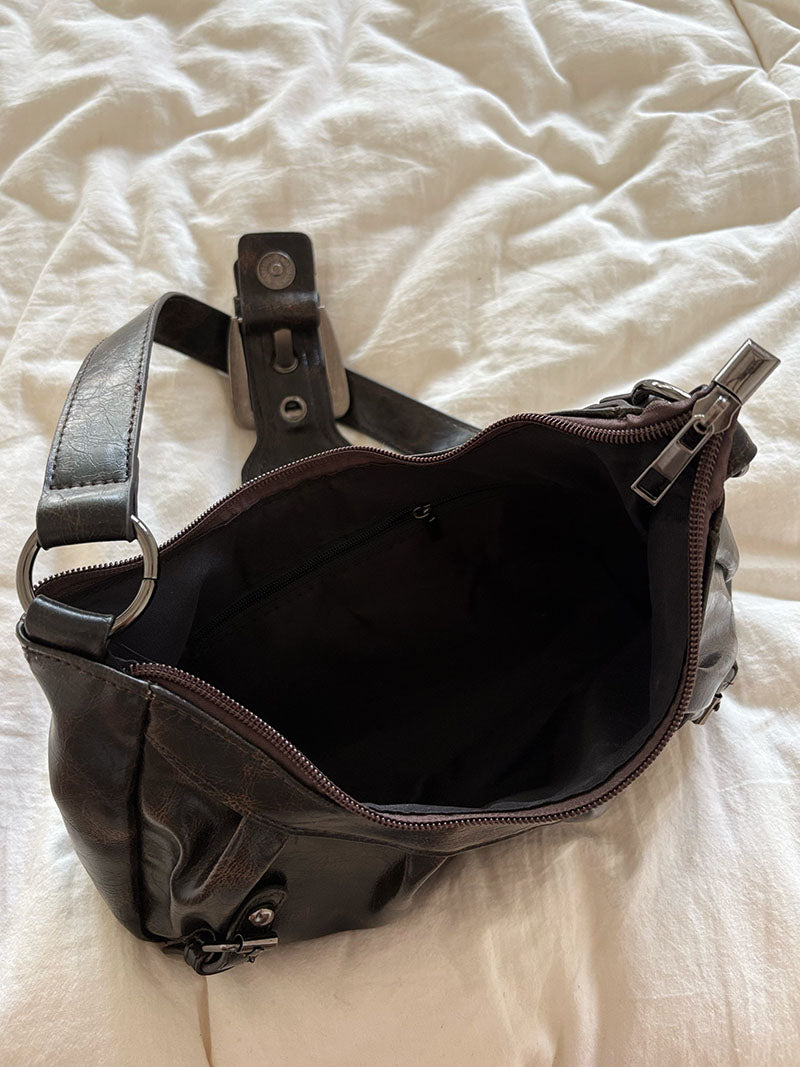 Buckle design PU shoulder bag BB022