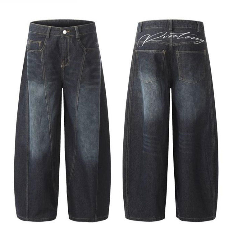 Embroidered Letter Denim Pants TK0241