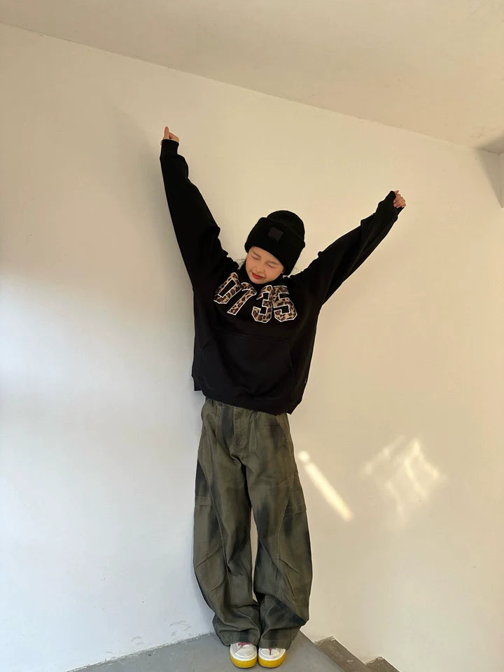 Leopard print hoodie sweatshirt TK0137
