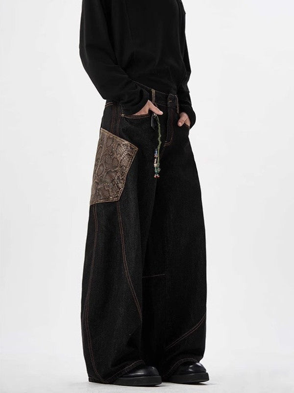 "Number 1 Best Seller" Python Print Stitch Wide Pants TK0158