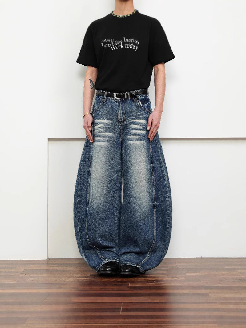 Wide-shape denim pants TK0240