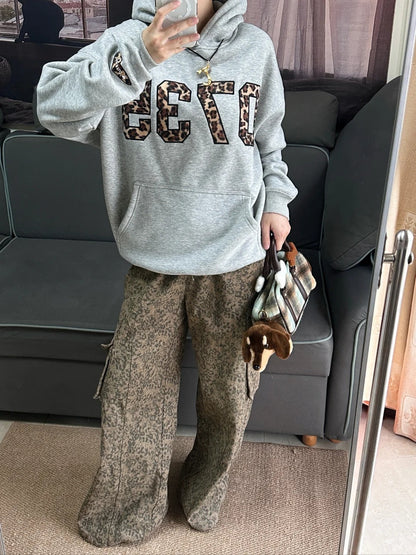 Leopard print hoodie sweatshirt TK0137