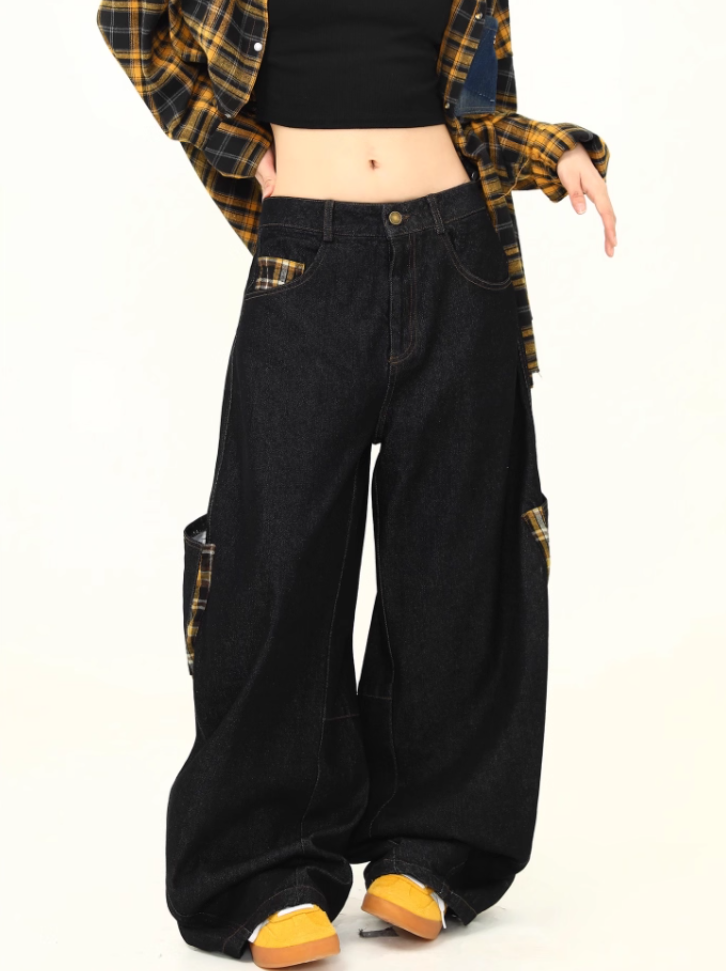 "Big Pocket" Checkered Panel Pants TK0307