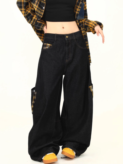 "Big Pocket" Checkered Panel Pants TK0307