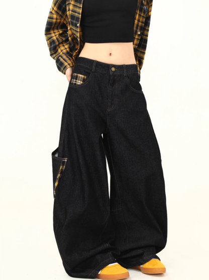 "Big Pocket" Checkered Panel Pants TK0307