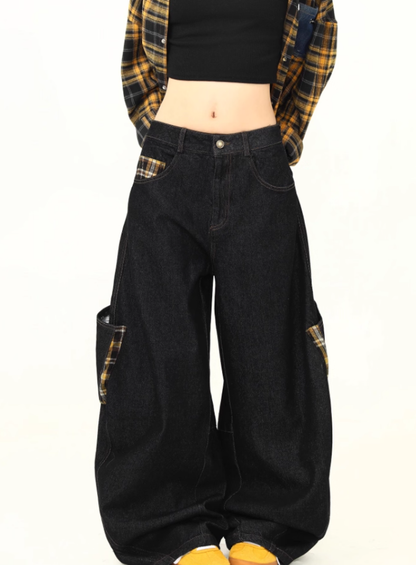 "Big Pocket" Checkered Panel Pants TK0307