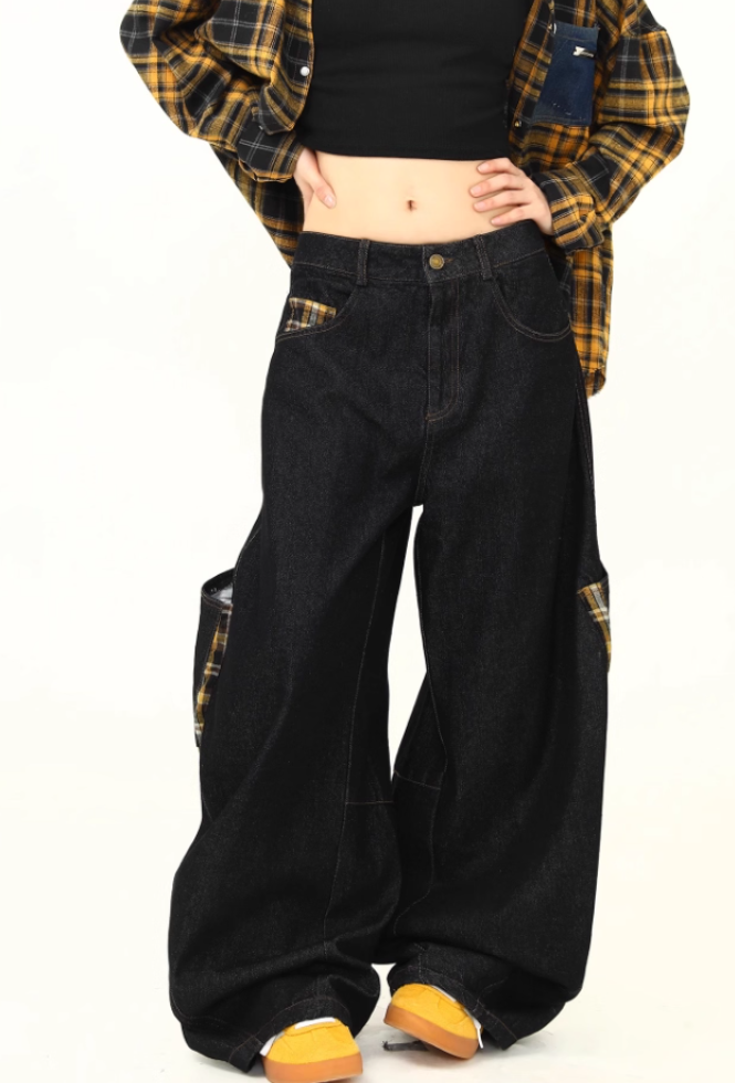 "Big Pocket" Checkered Panel Pants TK0307