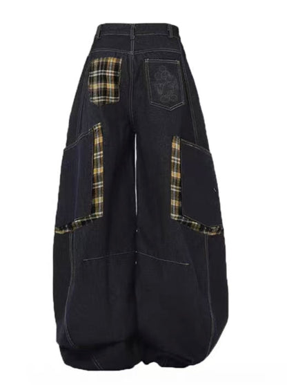 "Big Pocket" Checkered Panel Pants TK0307