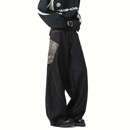 "Number 1 Best Seller" Python Print Stitch Wide Pants TK0158