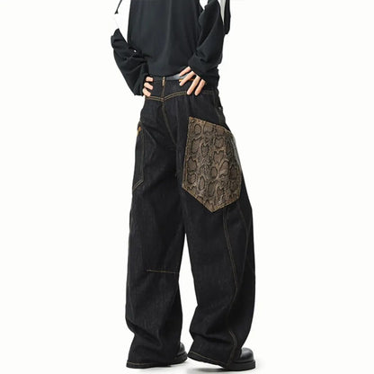 "Number 1 Best Seller" Python Print Stitch Wide Pants TK0158