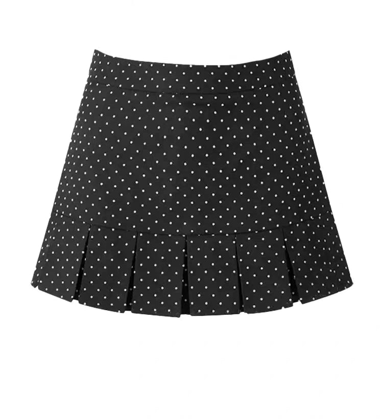 Black polka dot mini skirt TK0412