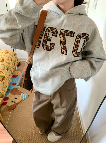 Leopard print hoodie sweatshirt TK0137