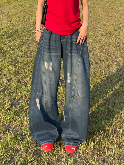 「bibi_s0821」Distressed Balloon Denim TK0198