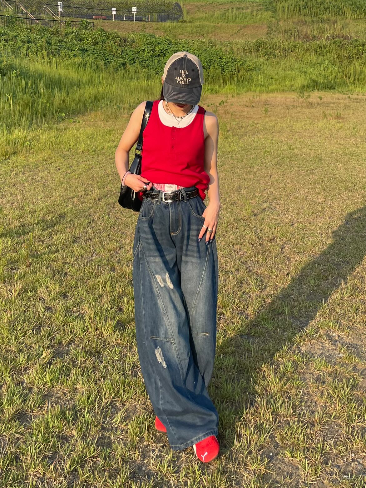 「bibi_s0821」Distressed Balloon Denim TK0198