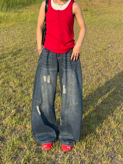 「bibi_s0821」Distressed Balloon Denim TK0198