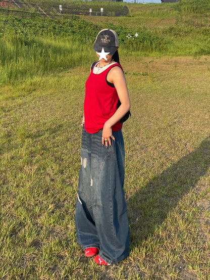 「bibi_s0821」Distressed Balloon Denim TK0198