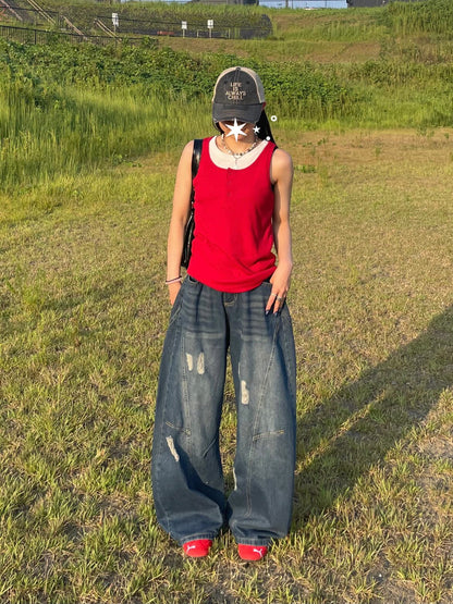「bibi_s0821」Distressed Balloon Denim TK0198