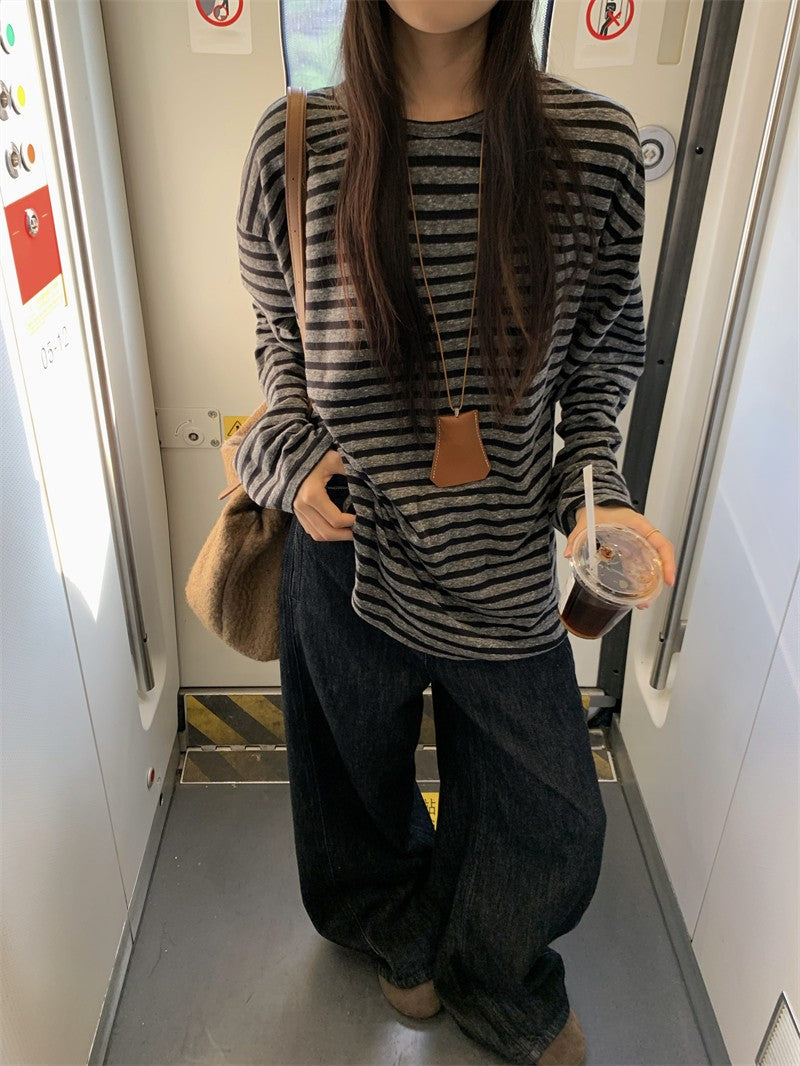 Casual Soft Border Long Shirt TK0280