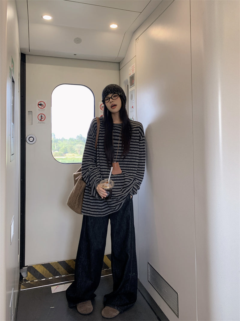 Casual Soft Border Long Shirt TK0280