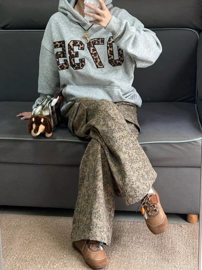 Leopard print hoodie sweatshirt TK0137