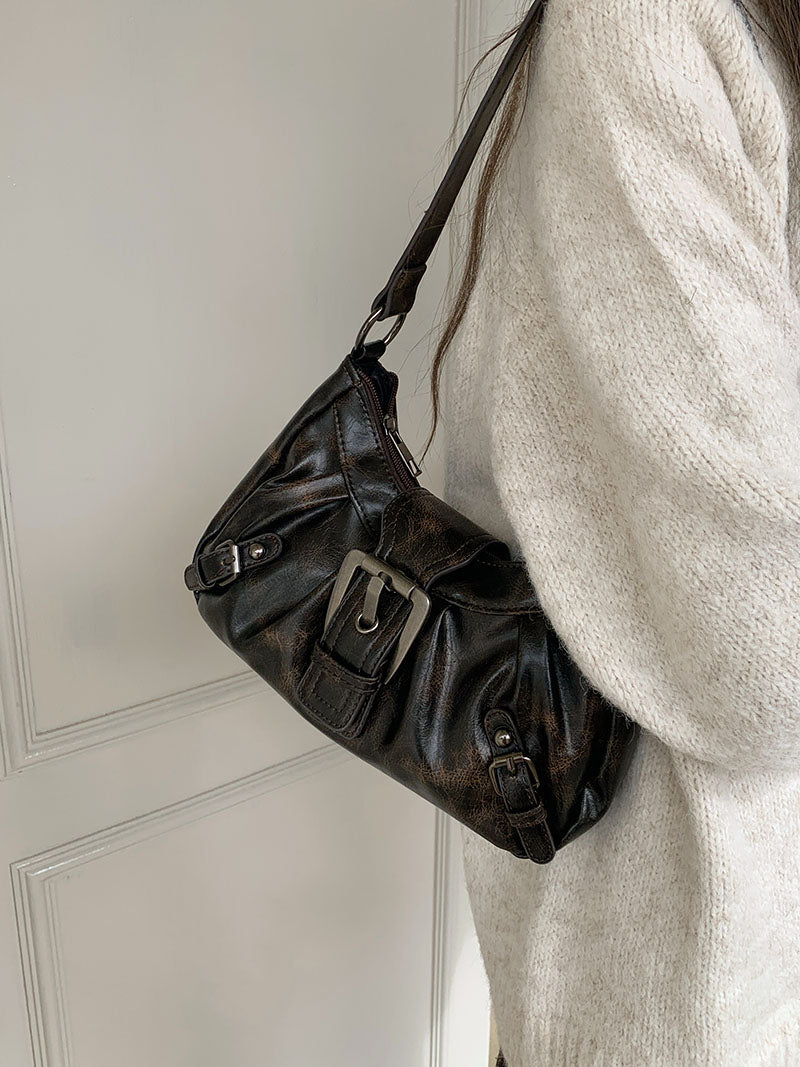 Buckle design PU shoulder bag BB022