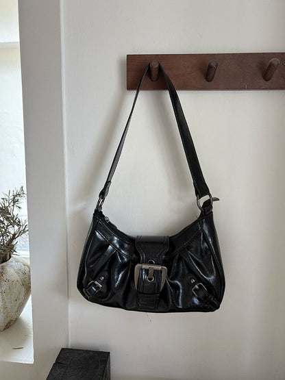 Buckle design PU shoulder bag BB022