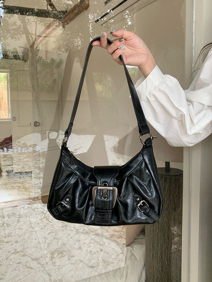 Buckle design PU shoulder bag BB022
