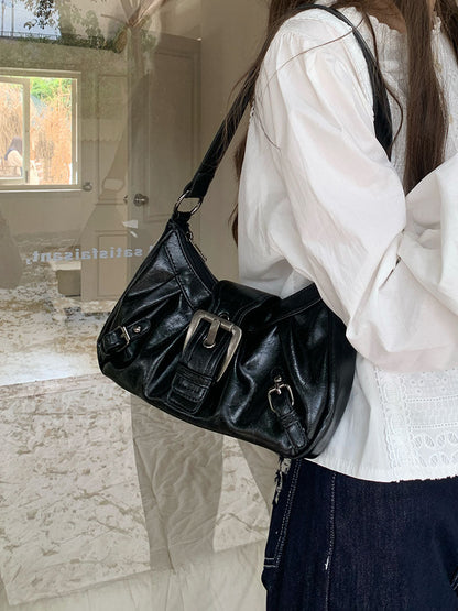 Buckle design PU shoulder bag BB022