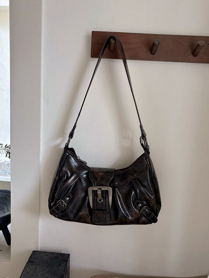Buckle design PU shoulder bag BB022