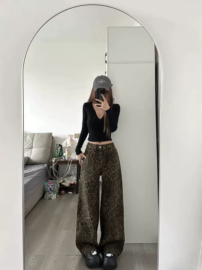 "Versatile Pants / Year-Round Popular" Leopard Balloon Pants TK0153