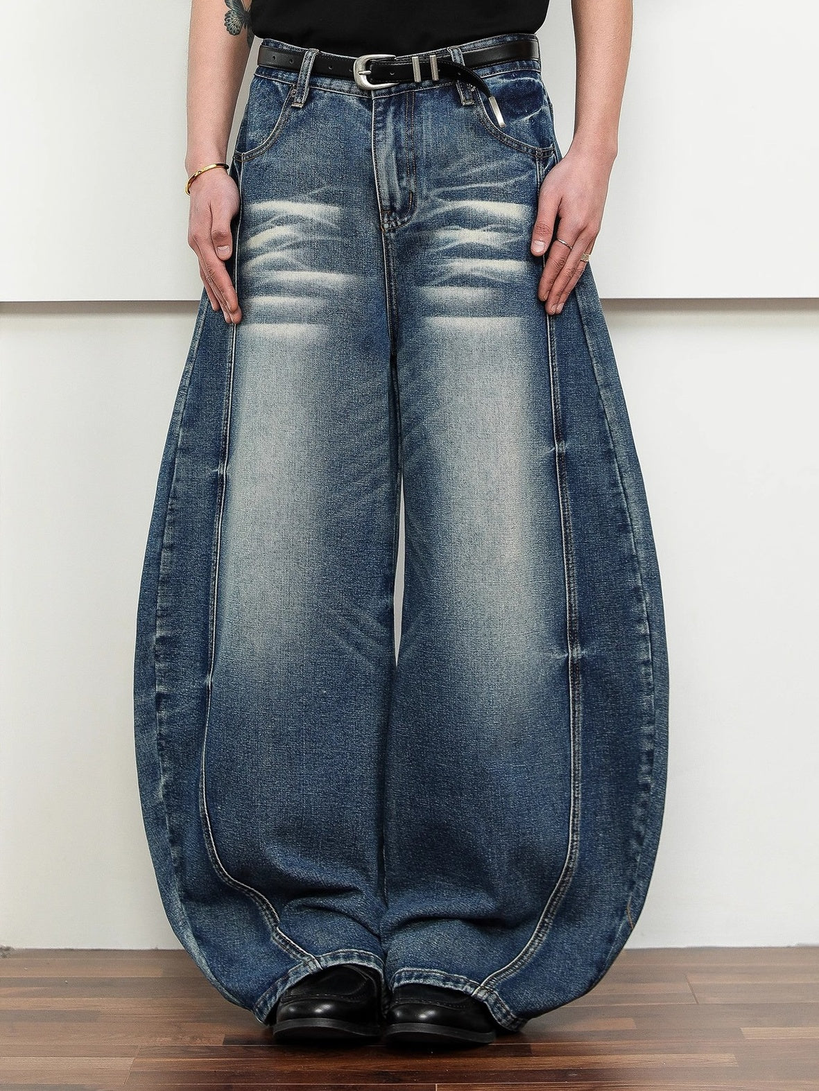 Wide-shape denim pants TK0240