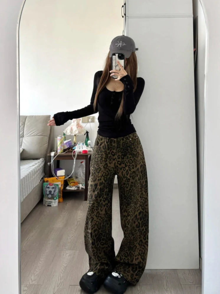 "Versatile Pants / Year-Round Popular" Leopard Balloon Pants TK0153