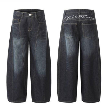 Embroidered Letter Denim Pants TK0241