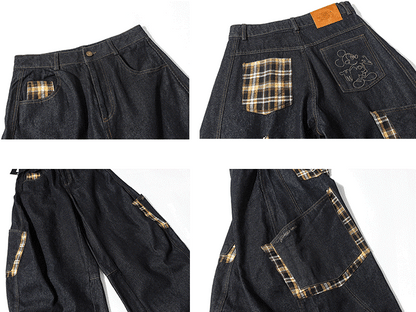 "Big Pocket" Checkered Panel Pants TK0307