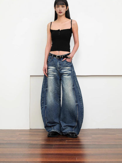 Wide-shape denim pants TK0240