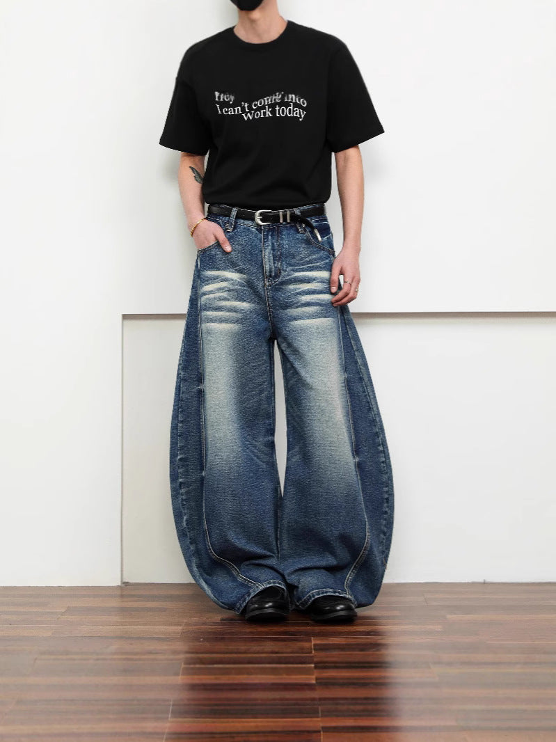 Wide-shape denim pants TK0240