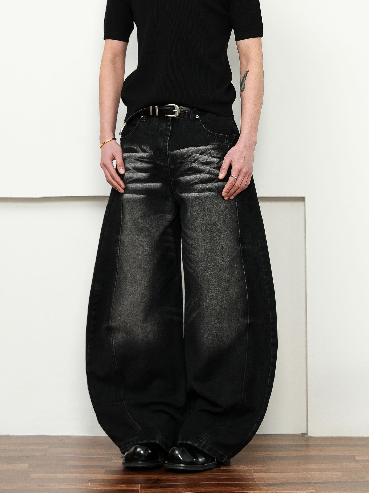 Wide-shape denim pants TK0240