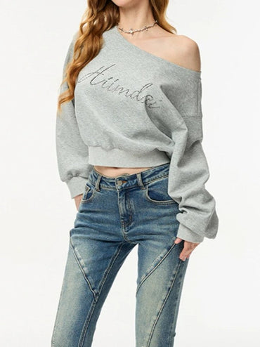 Mist Gray Off-Shoulder Top TK0045