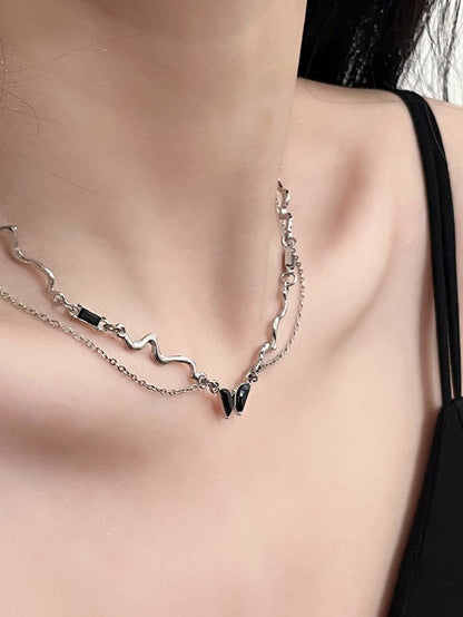 Black Butterfly Tassel Necklace SP0062