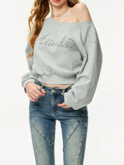 Mist Gray Off-Shoulder Top TK0045