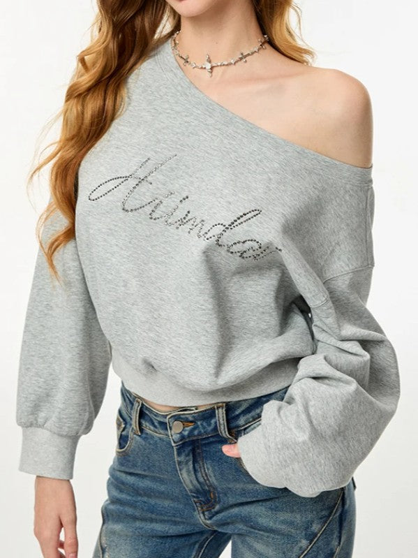 Mist Gray Off-Shoulder Top TK0045