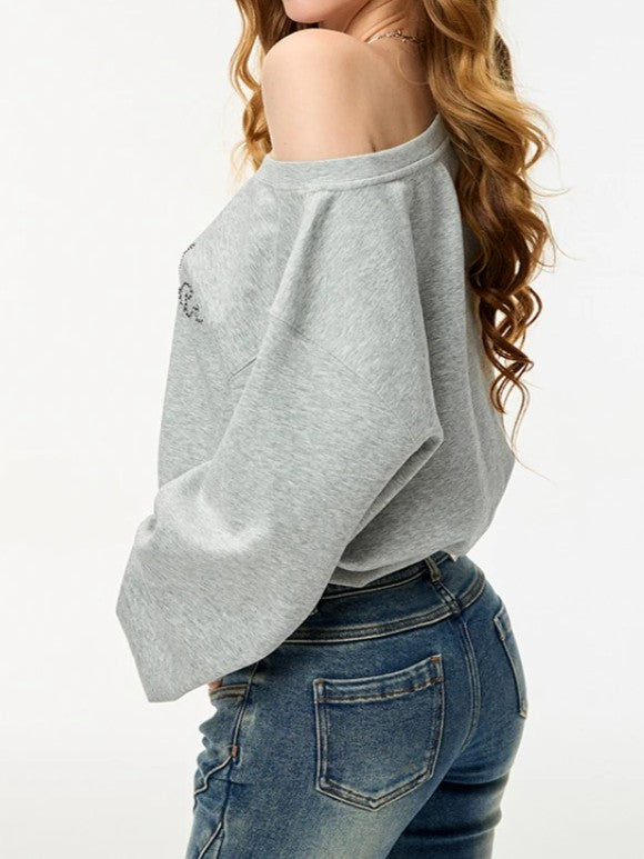 Mist Gray Off-Shoulder Top TK0045