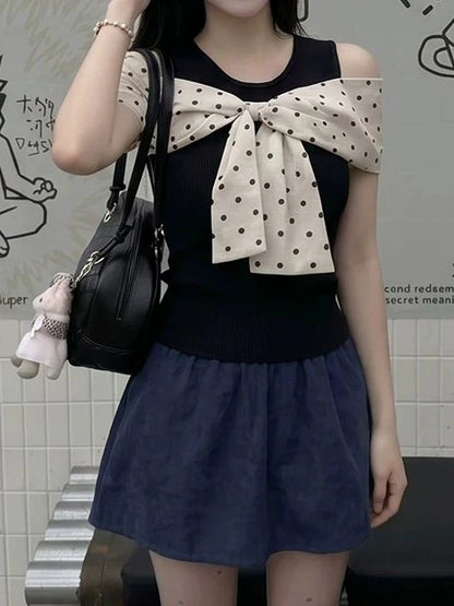 Ribbon Bustier Layered Top TK0486