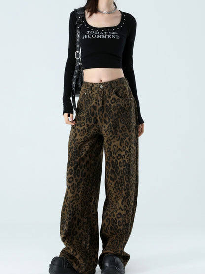 "Versatile Pants / Year-Round Popular" Leopard Balloon Pants TK0153