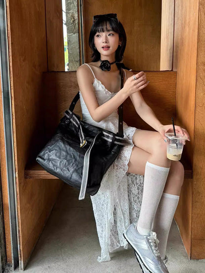 [A stylish one-piece dress with just the right amount of sheerness] Asymmetrical Camisole Dress TK0173