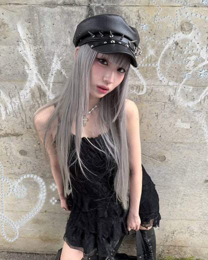 [A stylish one-piece dress with just the right amount of sheerness] Asymmetrical Camisole Dress TK0173