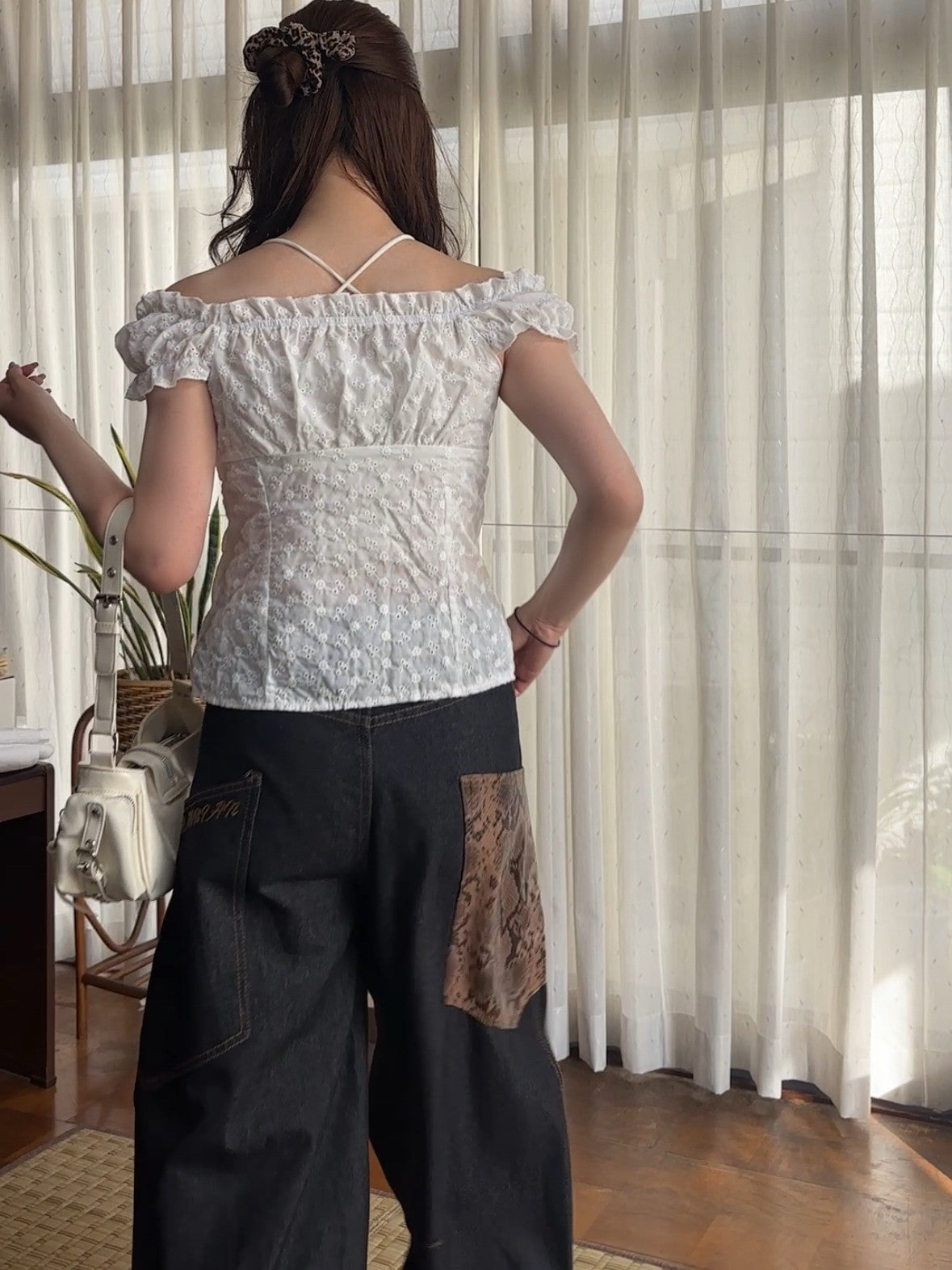 "Number 1 Best Seller" Python Print Stitch Wide Pants TK0158