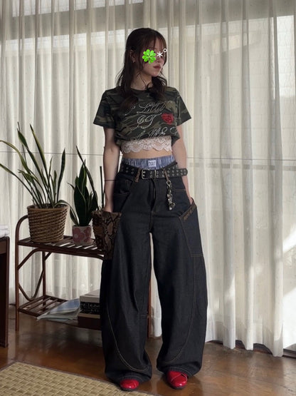 "Number 1 Best Seller" Python Print Stitch Wide Pants TK0158