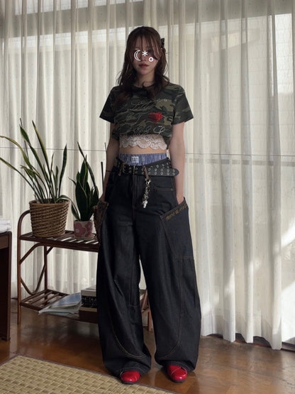"Number 1 Best Seller" Python Print Stitch Wide Pants TK0158