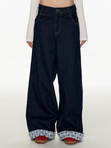 "Patchwork" Wide Denim Pants TK0298
